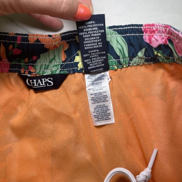 Men's Swim Shorts Swimming Trunks Beach Board Swimwear Lined NWT Chaps Tropical - Picture 4 of 12